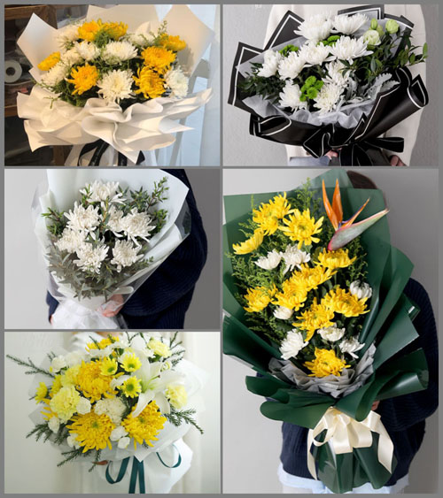 山东莱芜莱城区苗山镇东见马村白事花束代送